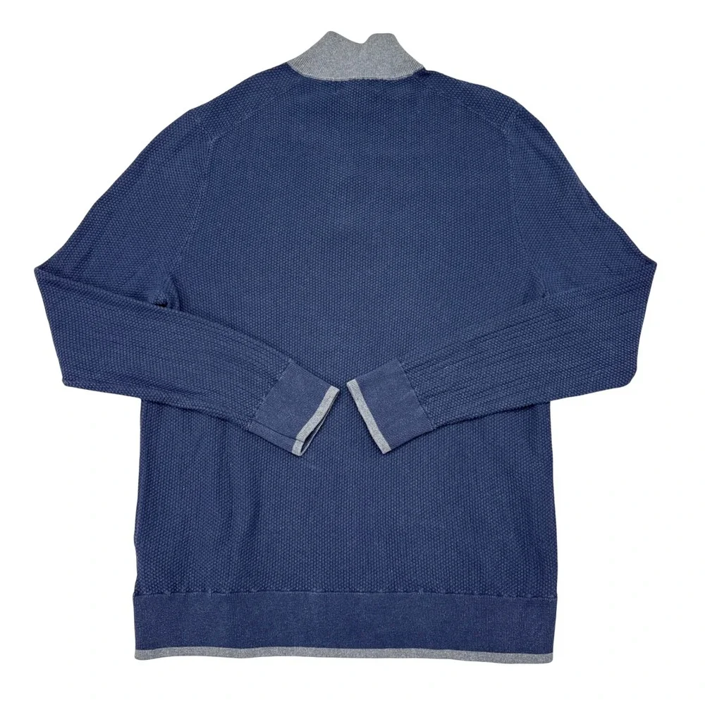 Brooks Brothers Sweater Mens Size XL Navy Blue Knit 1/4 Zip Pullover Menswear